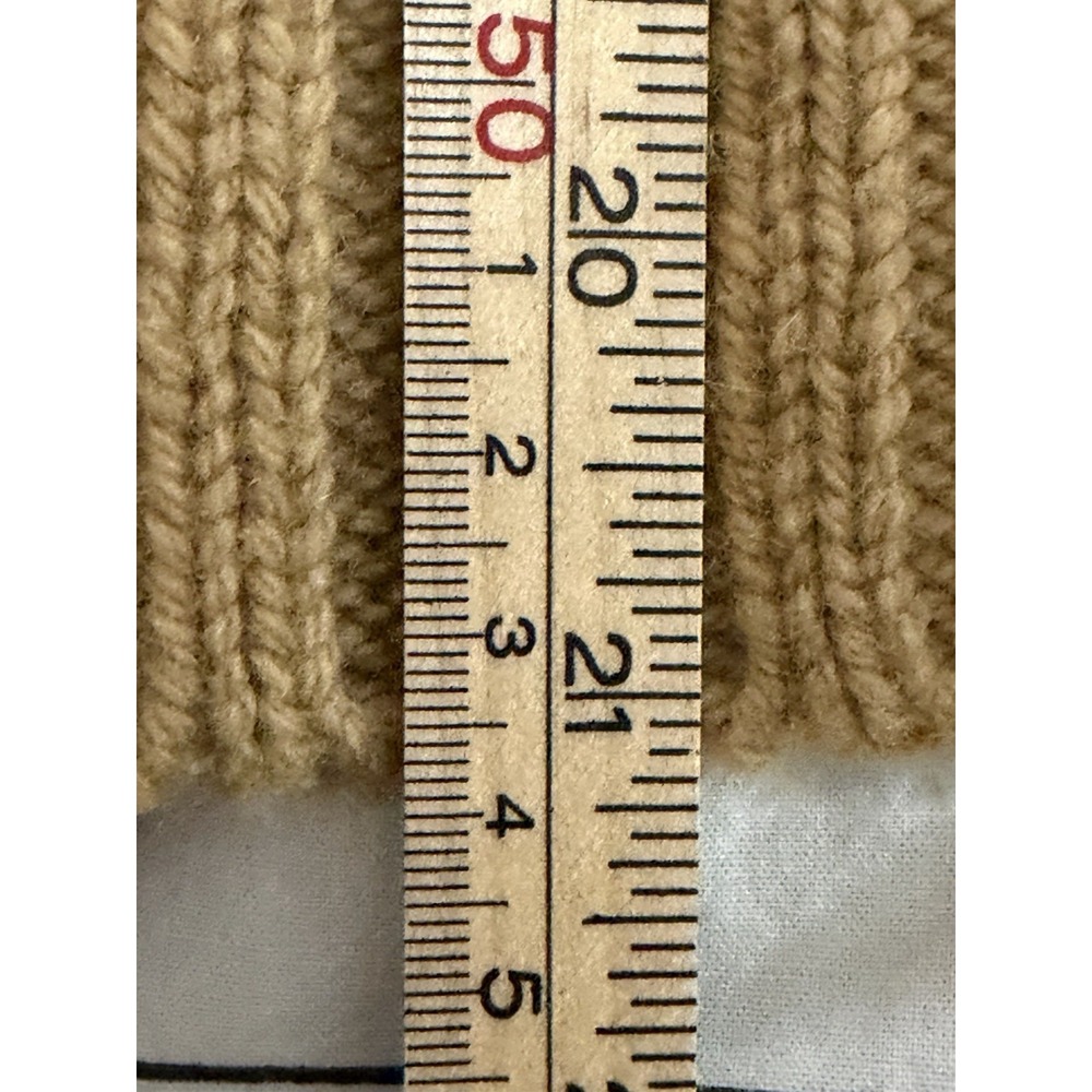 Vince Wool Cashmere Ribbed Cropped Cardigan Camel Tan Size Large Button Front - Picture 6 of 7